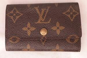 Louis Vuitton Monogram 6 Key Holder Case Vintage Brown Canvas Made in France